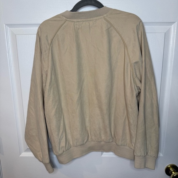Boast Beige V-Neck Pullover in Sueded Material Size Medium GUC - Picture 3 of 5